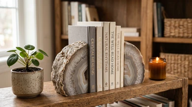 How to Style, Cleanse and Care for Agate Bookends at Home or in the Office