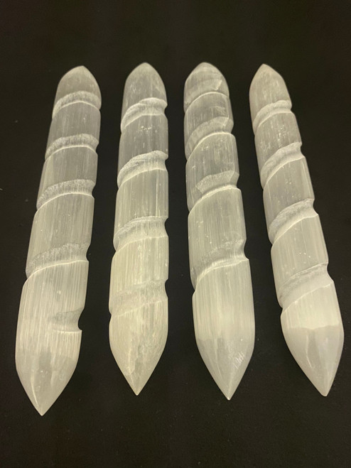 Selenite Twisted Massage Wand