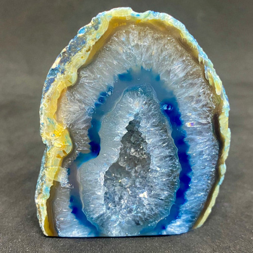 Blue Agate Base Cut Geode Crystal-52.57
