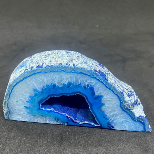 Blue Agate Base Cut Geode Crystal-52.61 Blue Agate Base Cut Geode Crystal-52.61