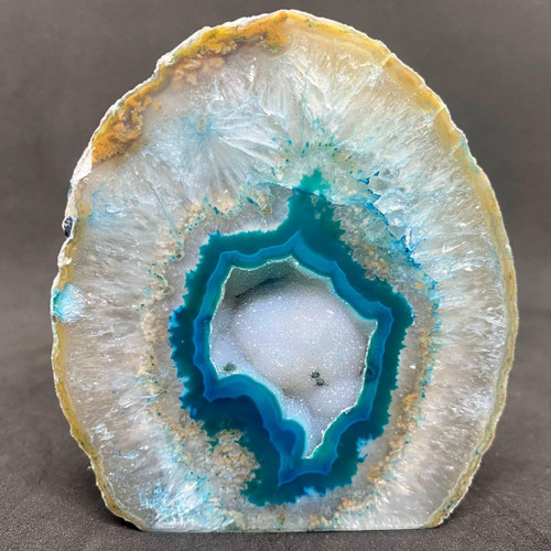 Agate Base Cut Geode Crystal-52.71