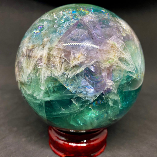 Fluorite Sphere Large (With Stand)-1.9 Fluorite Sphere Large (With Stand)-1.9