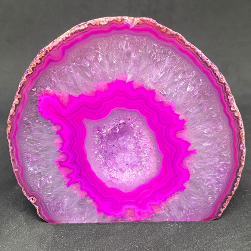 Pink Agate Base Cut Geode Crystal Unique Shape Healing Crystal for Gift & Decor