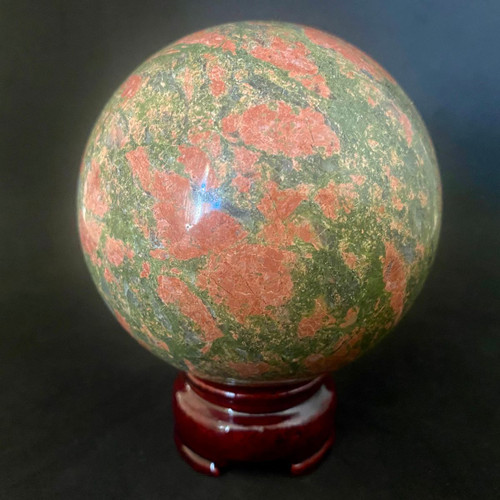 Unakite Crystal Sphere (With Stand)-1.3