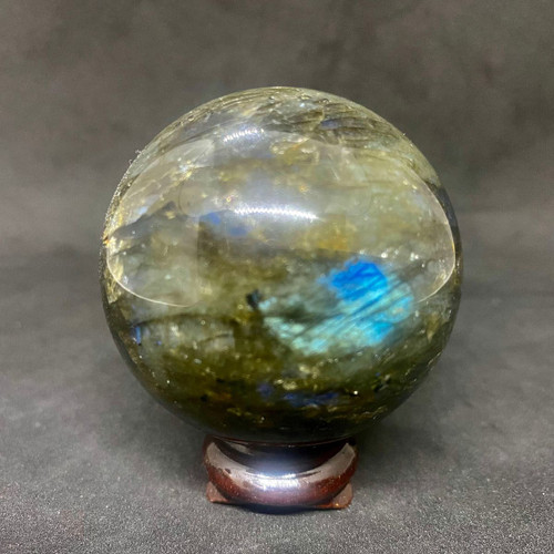 Labradorite Crystal Sphere (With Stand)-1.1 Labradorite Crystal Sphere (With Stand)-1.1