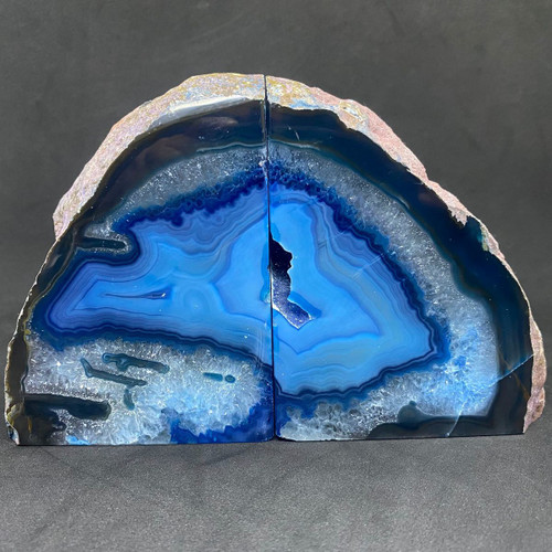 Agate Crystal Bookends Australia Blue-3.30