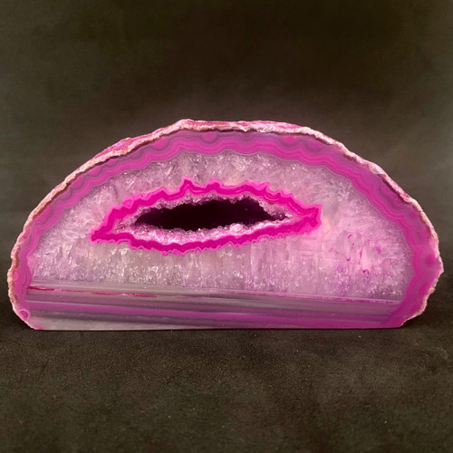 Pink Agate Base Cut Geode Crystal #53.17