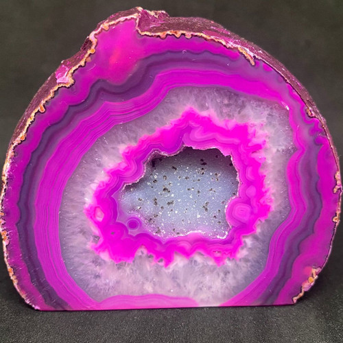 Pink Agate Base Cut Geode Crystal #53.35
