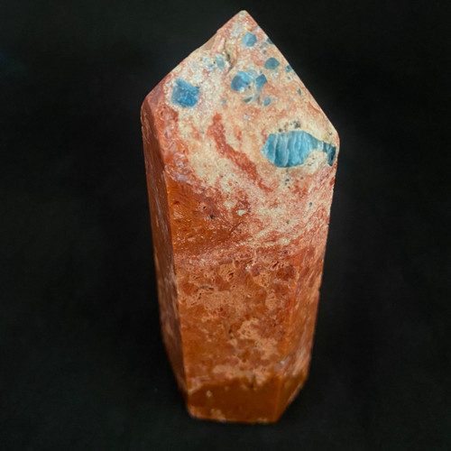 Blue Apatite in Red Silver Leaf Jasper Crystal Generator #1.3 Blue Apatite in Red Silver Leaf Jasper Crystal Generator #1.3