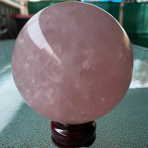 Rose Quartz Crystal Sphere (with stand)-2.1 Rose Quartz Crystal Sphere (with stand)-2.1