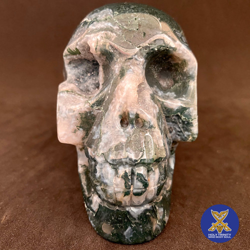 Moss Agate Crystal Skull-1.1