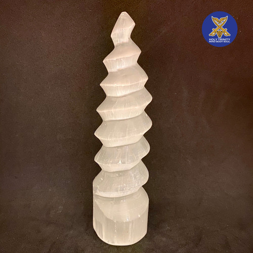 Selenite Spiral Tower ( Unicorn Horns )-1.5