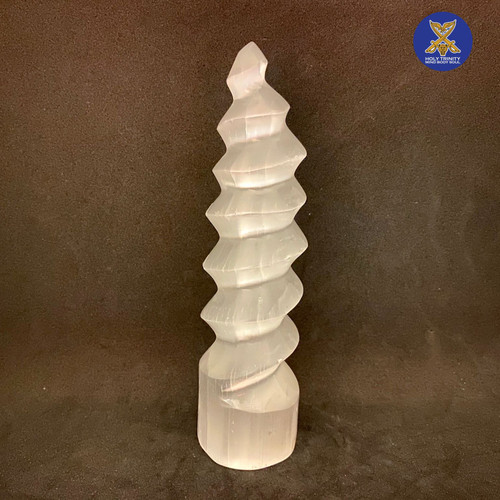 Selenite Spiral Tower ( Unicorn Horns )-1.8