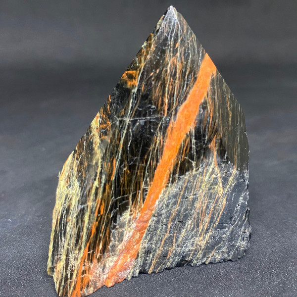 Black Tourmaline with Hematite Crystal Point-1.1