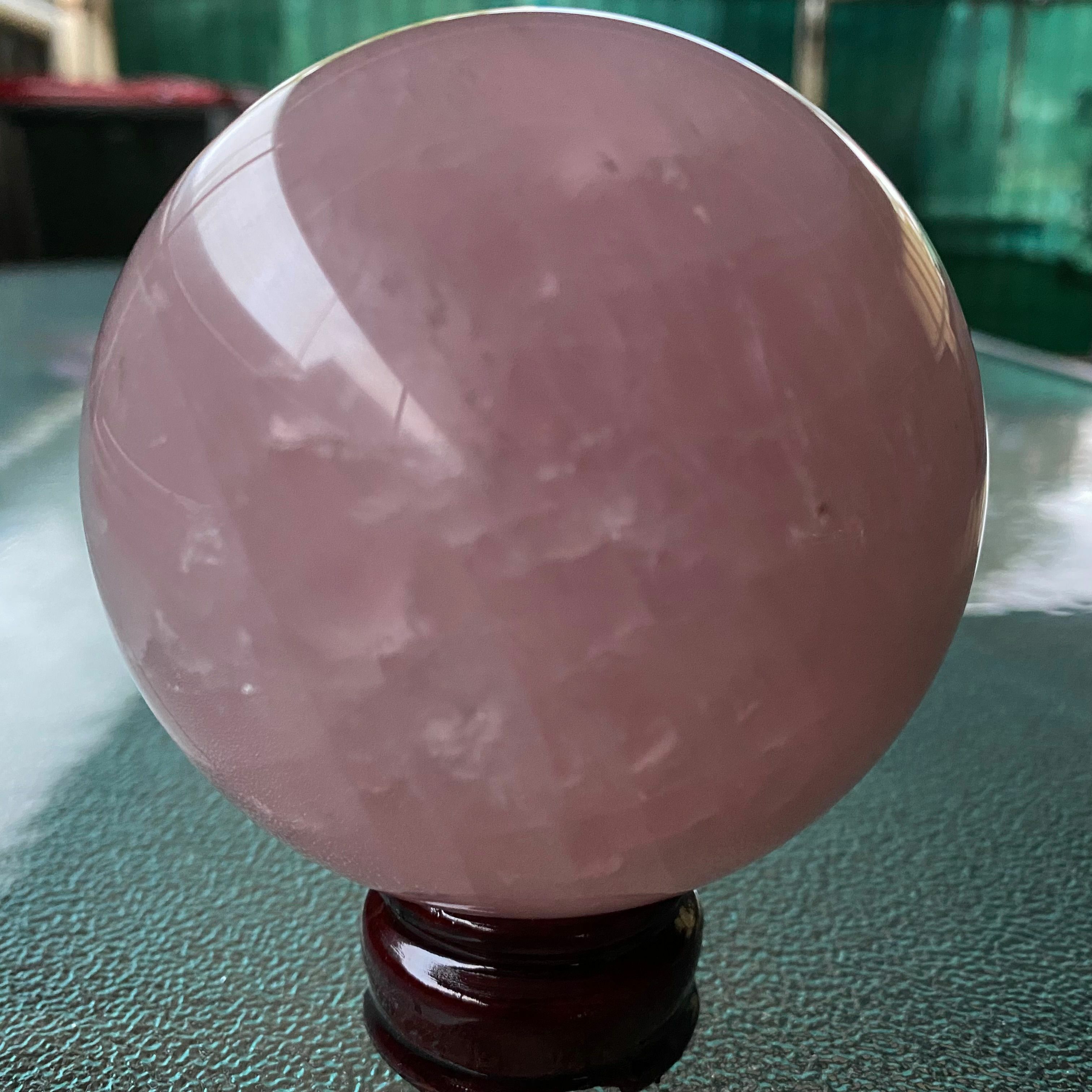 Rose Quartz Crystal Sphere with Stand