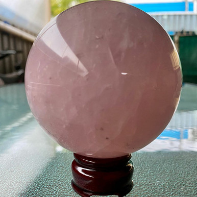 Rose Quartz Crystal Sphere with Stand