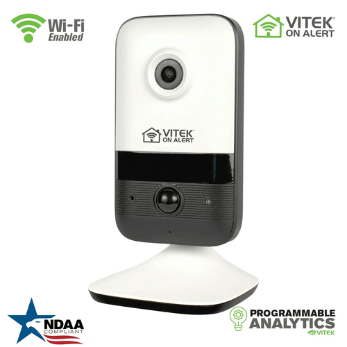 Vitek VTC-TNC4FW-2 On Alert Series 4 MegaPixel Compact Wi-Fi Camera with Programmable Analytics