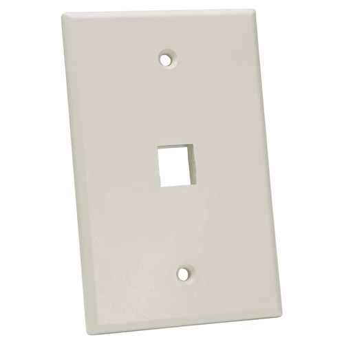 Quest NFP-5012 Oversized Keystone Wall Plate, Single Gang, 1 Port, Light Almond