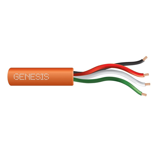 Genesis 21045803 22/4 Stranded Unshielded Cable, Riser, CMR, 500' Speed Bag, Orange