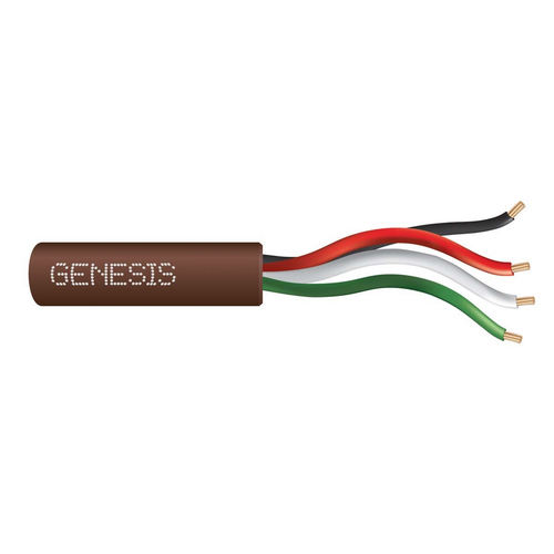 Genesis 21045807 22/4 Stranded Unshielded Cable, Riser, CMR, 500' Speed Bag, Brown