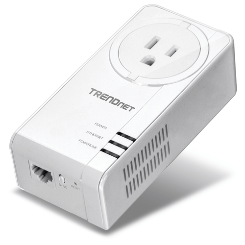 TRENDnet TPL-423E Powerline 1300 AV2 Adapter with Built-In Outlet
