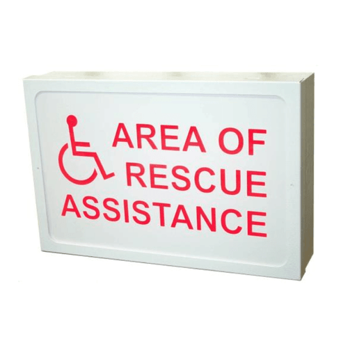 Talkaphone ETP-SIGN/L Single-Sided, LED Lighted AREA OF RESCUE ASSISTANCE Sign