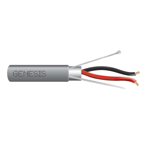 Genesis 22211109 16/2 Stranded Shielded Cable, Riser, CMR, FT4, 1000' Pull Out Box, Gray