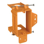Carlon SC100A One Gang Low Voltage Bracket, Non-Metallic, Resi-Rings, Orange