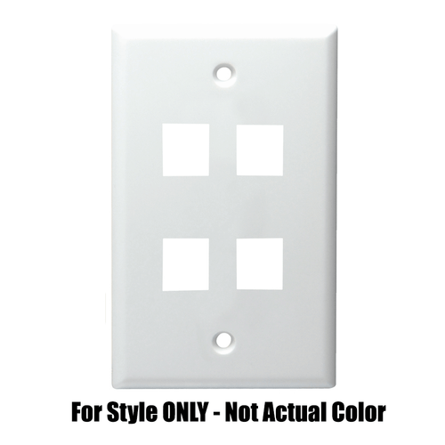 DataComm 20-3004-LA Keystone Plate 4 Port, UL, Lite Almond