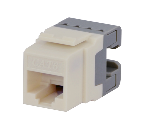 DataComm 20-3426-LA Cat 6 Data Jack, 180 Degree Configuration, Lite Almond