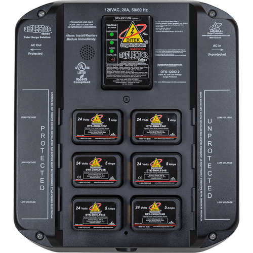 Ditek DTK-120X12 Deflector Series Total Surge Solution for Fire Alarm Systems