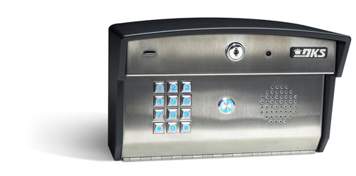 DoorKing 1812-096 ACCESS PLUS Curved Surface Mount Stainless Steel Faceplate Black Housing