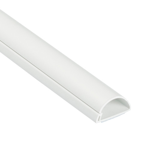 1.18x0.59in White Mini PVC Raceway 79" Self Adhesive