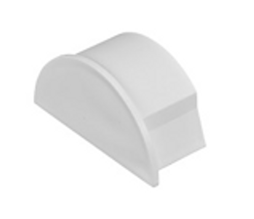 1.18x0.59in White Mini PVC Smooth Fit End Cap 5PK