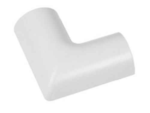 1.18x0.59in White Mini PVC Flat Corner 2PK