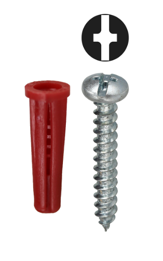 Dottie #10 Red Conical Anchor Kit w/ Pan Head Combo Drive Screws