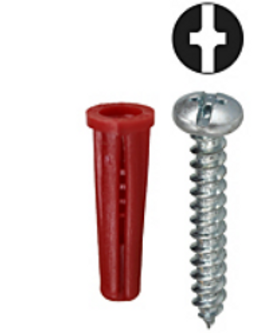 Phillips/Slotted Sheet Metal Screws With No. 22 Red Collar A