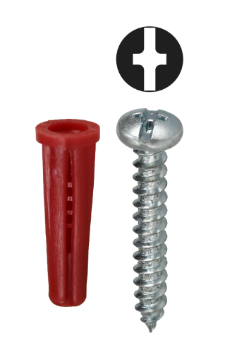 Dottie #6 Red Conical Anchor Kit w/ Pan Head Combo Drive Screws