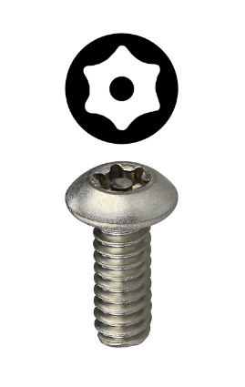 Dottie #6-32 x 1-1/2 Star Pin Button Head Tamperproof Machine Screw, 100 Pack