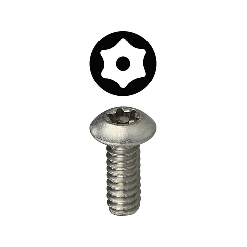 Dottie #8-32 x 1-1/2 Star Pin Button Head Tamperproof Machine Screw, 100 Pack