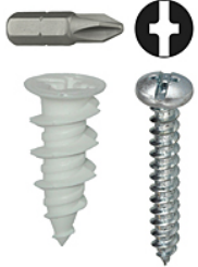 Dottie #8 Nylon WallDriller Anchor Kit w/ Pan Head Combo Drive Screws