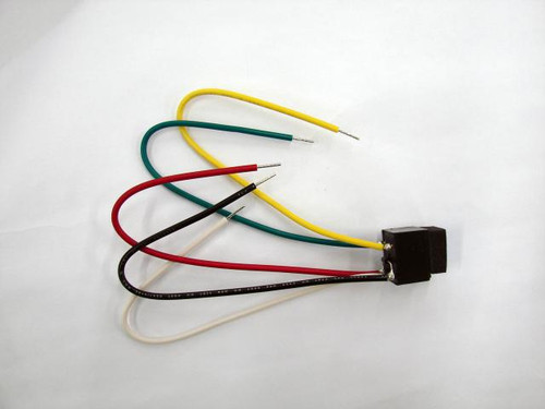 Single relay module with wire leads.