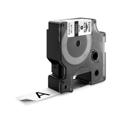DYMO 18445 Industrial Vinyl Labels, Black Print on White