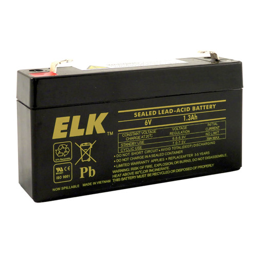 Elk Products ELK-0613 Sealed Lead Acid Battery, 6 V 1.3Ah