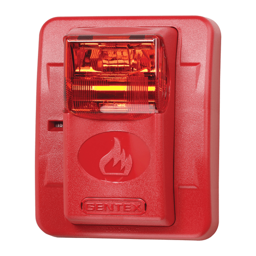 Gentex 904-1341-002 GES3 Red Lens Strobe, Selectable Candela Low Profile, GESR24PWR