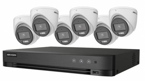 8Ch 2TB TVI DVR (6) 5MP 4In1 Tur 2.8 WhLt ColorVu