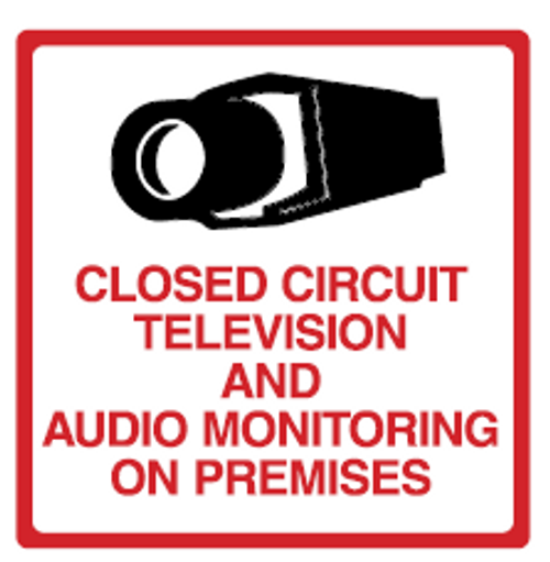 Decal 4x4 Outside Mnt CCTV and Audio Monitoring On Premises