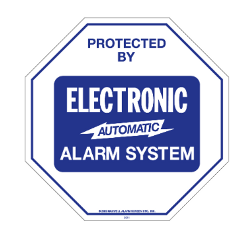 4x4 Decal Protected By Elec Alarm Sys- Outside Mount