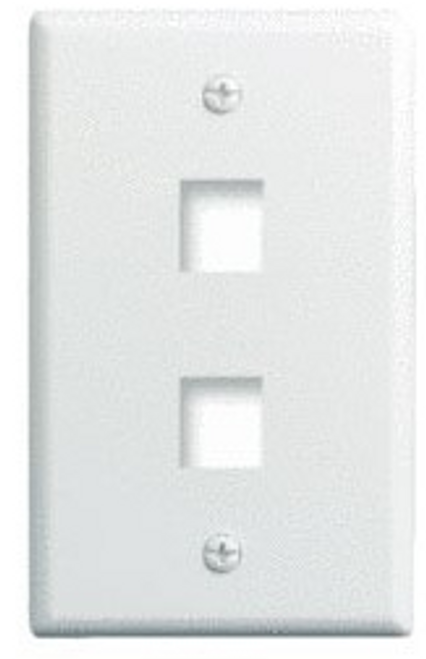 1-Gang 2-Port Std Wallplate 25-Pack Wh