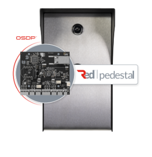 PDK RPW Red Pedestal Outdoor Door Controller with Weatherproof Stainless Steel Housing, Wireless